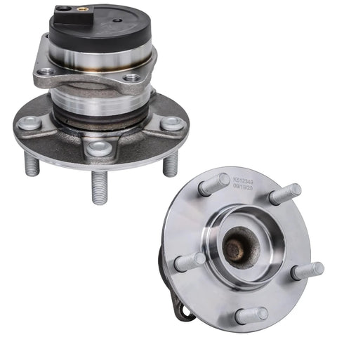 Fwd Front Steering Knuckles With Hubs And Rear Wheel Hub Bearings Set For 2007 To 2012 Mazda CX 7 Replacement, OE Parts