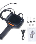 Workhorse Handheld Borescope Endoscope with 8mm lens, 4.3-inch screen, USB cable, and accessories for pipe inspection and engine diagnostics