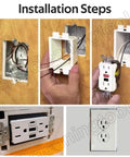 Installation steps for 20 Pack BE1-2 Electrical Box Extenders With 40 Screws For 1-Gang Boxes White Self Leveling Support.