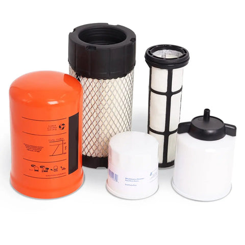 All In One Five-Piece Filter Service Kit For Mini Track Loaders MT52 MT55 MT85 MT100 With Outer Air Filter 6687262 Inner Air