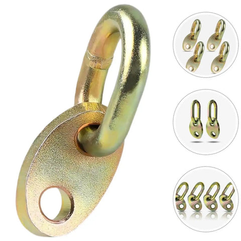 Heavy Duty Engine Lift Bracket Set 4 Piece, Adjustable Barrel Lifting, Aluminum Alloy Construction, Built Tough Safety Assured Engine Lifting Eye Bolt Kit for Garage Use and Versatile Auto Repair Projects. Gold aluminum eye bolt bracket