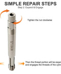 Back Tap Spark Plug Thread Repair Tool For M14x1.25 Stripped Threads, No Head Removal, Debris Free Engine Safe Design steps diagram