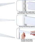 Twin Rail Upright Wall Shelving System Kit 47.5 Inch With 6 Shelf Brackets 14.5 Inch Heavy Duty Adjustable Go To Metal Storage Rack For Kitchen Closet Home Indoor White, white steel brackets