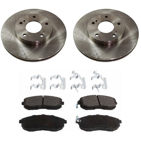 Brake Disc and Pad Kit for Nissan Maxima (1990-1999) front, includes two rotors, four ceramic pads, and hardware.