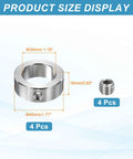 Stainless Steel Shaft Collar 2 Pack No Fuss Easy Install Single Hole Bore 30mm ID 45mm OD 16mm Thick Locking Collars diagram