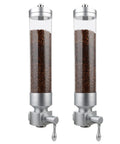 Hustle Ready Wall Mounted Coffee Bean Dispenser Keeps Your Whole Beans Crisp And Properly Locked Away Six Point Five Liter Acrylic Container with beans visible in clear tubes.