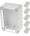 Heavy Duty Waterproof Enclosure Box 6 Pack For Outdoor Electronics With Clear Lid ABS Plastic, showcases the main enclosure and additional cases.