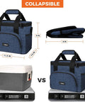 Soft Sided Insulated Cooler Bag For Work And Adventure Collapsible Portable Lunch Cooler Heather Navy size comparison