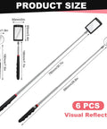 Six Piece Telescoping Inspection Mirror Set For Cars And Under Vehicle Checks Retractable Round And Square Mirrors