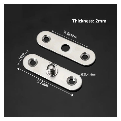 360 Degree Rotating Concealed Door Hinges For Cabinets And Wood Doors, Heavy Duty Stainless Steel Pivot Hinge, 57x16x2mm