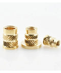 Knurled Threaded Inserts For Plastic M2 To M8 Brass Heat Melt Flange Nut Embedded Nutsert With Copper Core Easy Install Built In Guide