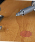 Easy Install No Drill Needed Screw Hole Covers For Furniture And Cabinets, Wear Resistant Decorative Sticker Caps To Hide Screws And Nail Holes, displayed on wooden surface.