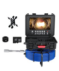 Heavy Duty 30 Meter Pipeline Inspection Camera with 9 Inch Monitor, DVR, and accessories for drain snaking jobs.