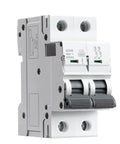 Tough As Nails 2 Pole Din Rail Mini Circuit Breaker Boasts Knockout Overload And Short Circuit Protection Up To 63 Amps 230V Ac for home and shop use.