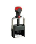 Built Different Heavy Duty Metal Date Stamp With Self Inking 11 Year Band, black and red, for office use.