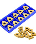 10 Pieces WNMG080404 WNMG431 carbide turning threading indexable inserts for MWLNR lathe tool holder, visible in box