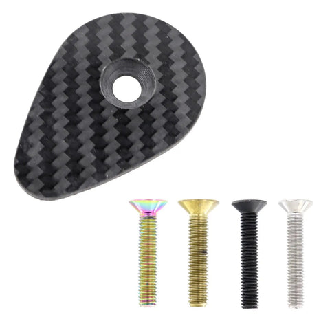 Premium Carbon Fiber Headset Top Cap paired with badass gold stainless screws in various colors for optimal bike performance.