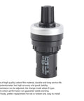LA42DWQ Potentiometer Single Circle 2K Carbon Film For Rock Solid Variable Speed Control With 22mm Mounting Hole D Type Industrial Grade Component For Industrial Equipment And Precision Tuning, front view