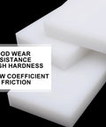 UHMWPE Tapping Block For DIY Projects, Flooring, Machining And Engineering, showing white rectangular plastic with text