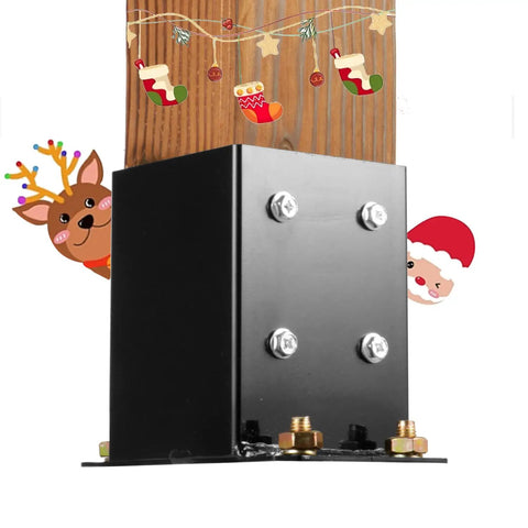 Railing Post Base 4x4 Real Size 3.5x3.5 5 Pack Black With Screws with festive decor, sturdy metal mount for outdoor structures