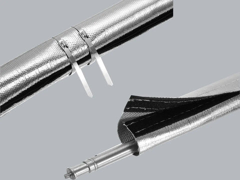 Heat Shield Sleeve For Engine Bay Built To Take The Heat 1 Inch By 10 Foot Aluminized Firewall Sleeving With Stainless Steel Zip Ties