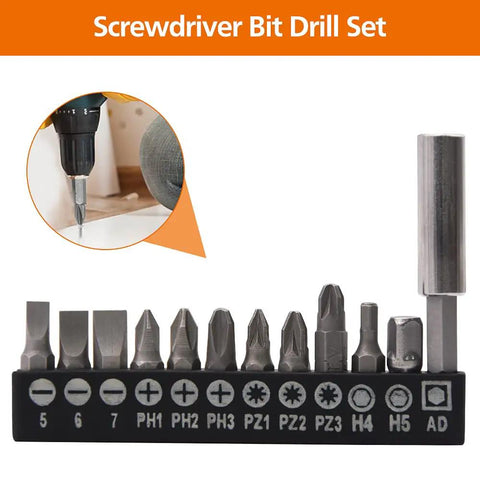 Bendable Drill Bit Extension With 105 Degree Right Angle Magnetic Screwdriver Bit Holder Universal Socket Adapter Set 1/4 3/8 1/2 Inch 12 Piece Screwdriver Bit Kit Flexible Drill Accessory For Tight Spots Must Have Gear