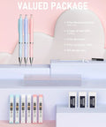 Cute 0.7mm Mechanical Pencil Set With Case Includes 3 pastel pencils, 72 lead refills, 3 erasers, and storage case on display