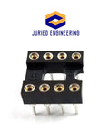 Pro Grade DIP-8 IC Socket With Machined Round Contact Pins 2.54mm Pitch, 8 Pin Breadboard Friendly, Tin Plated Contacts