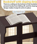 Solid Wood Prayer Kneeler Bench With Soft Kneeling Pad Cozy Home Church Stool With Built In Book Shelf showing sloping design