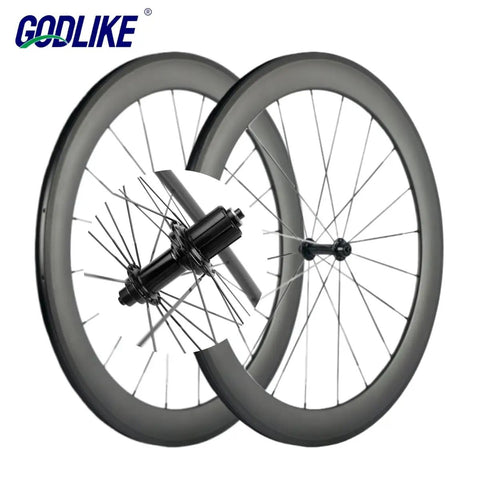 Carbon Road Wheelset 700C Aero 60mm Deep 23mm Wide Clincher For Racing, Basalt Brake Surface, 3K Matte Finish, set of two wheels