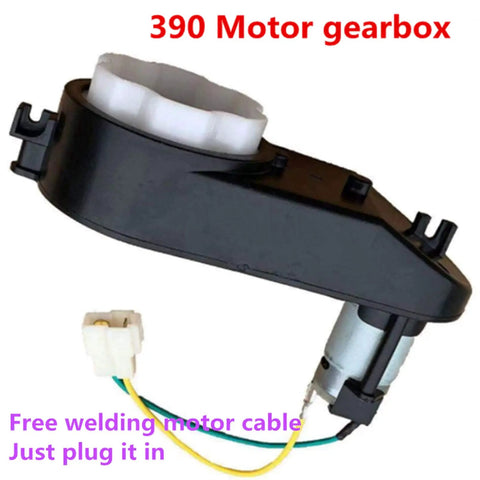 Kids Ride On Gearbox With DC Motor For 6V 390 Motor 18000 RPM High Torque Drive Replacement Part for Electric Ride On Cars.