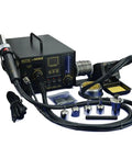 4 In 1 Digital Hot Air Rework And Soldering Station With 70W Soldering Iron, Vacuum Pickup And Smoke Absorber, tools visible