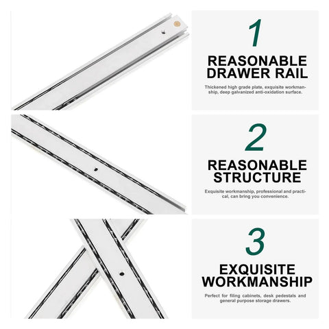 Heavy Duty Side Mounted Ball Bearing Drawer Slides One Pair 200Mm Full Extension Cabinet Hardware showing detailed structure and craftsmanship.