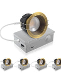 Adetu 4 Pack 3 Inch 5CCT Bronze Anti-Glare LED Recessed Ceiling Light features a bronze finish with an anti-glare design.