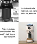 54mm Espresso Dosing Cup on Portafilter with Grinder Activating Ring, Matte Black, fits Breville machines