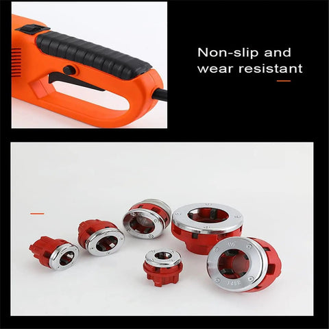 Heavy Duty Electric Pipe Threader, 2300W Portable Threading Machine with six tough dies and a non-slip grip handle.
