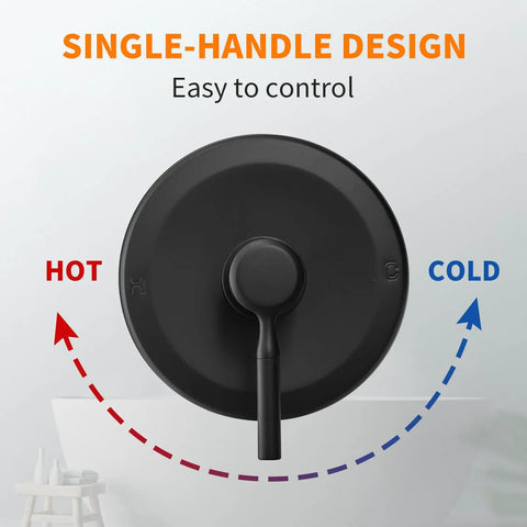 Badass Matte Black Tub And Shower Faucet Set With Valve Included Features Six Inch Rain Shower Head Single Handle Diverter Control For A Slick Bathroom Upgrade That Is A Dead Simple Game Changer Delivering Zero Hassle Install
