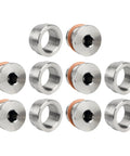 Universal M18x1.5 Oxygen Sensor Weld Bungs And Plugs Kit, 5 Bungs 5 Plugs, 304 Stainless Steel Bungs Withstand 1500F, Welding Ready Edges, Zinc Plated Plugs For Easy Exhaust Mods, set of threaded bungs and plugs
