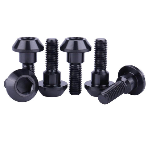 Set Of Six Titanium Brake Disc Bolts M6 20mm For Suzuki GSXR And Yamaha R1 R6 YZF Grade 5 Titanium Alloy Black High Strength
