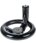 3.94 Inch Hand Wheel With Revolving Handle For Milling Machines, Black 3 Spoked Round Handwheel, 12mm Bore, Precision Adjustment Wheel