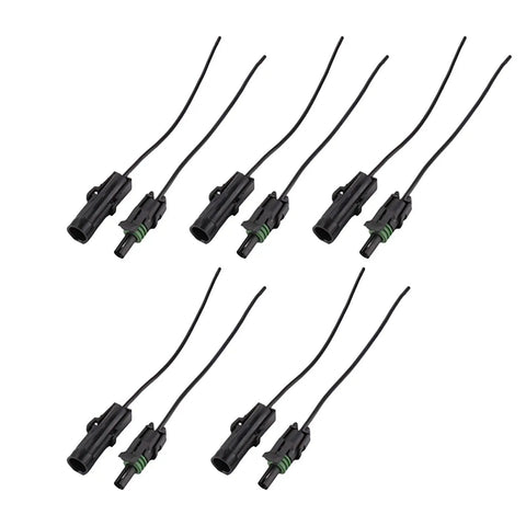Dope 5 Pair Ols 1 Wire Weather Pack Connector Kit With 6 Inch 16 Awg Wires For Tough Weather And Perfect Fit Under Your Hood Today, black connectors
