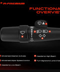 Turn Signal Switch Windshield Wiper Multifunction Lever For Chevrolet Impala 2006 Through 2013 Impala Limited 2014 Through 2016 Monte Carlo 2006 And 2007 All In One Vehicle Control For Turn Signal Wipers And More showing wiper, headlamp, and signal controls