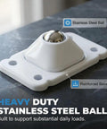 Reliable Peel Stick Mini Caster Wheels White Four Pack No Sweat Furniture Sliders Tool Free Quick Install Smooth 360 Spin Rollers For Couches Desks Appliances Everyday Pro Grade with stainless steel ball and reinforced base