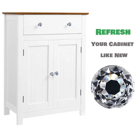 12 Pack Crystal Cabinet Knob Set With Clear Glass Drawers Diamonds Handles For Dressers And Cabinets Black Base 30 mm