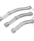 Crystal Rhinestone Cabinet Handles And Knob Pull Set In Silver Zinc Alloy 10 Pack European Modern Style, three lengths shown