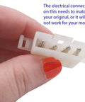 Close-up of electrical connector from 134A Refrigerator Ice Maker Add On Kit, Model Specific Assembly For W10715708 W11510803, Not Universal, AP7179124 Compatible