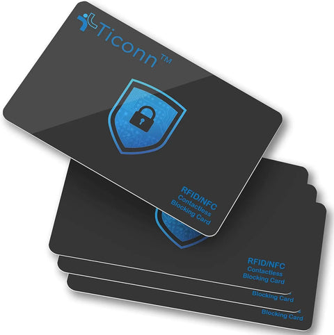 Stack of RFID Blocking Cards 4 Pack Slim Wallet Shield For Men And Women NFC Debit Card Credit Card Protector Set