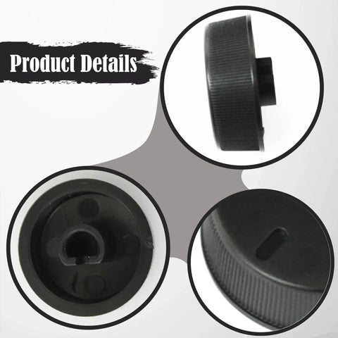 Side and bottom view of Easy Install Volume Knob Cap For Digital Pianos 25mm Replacement Dial Durable Black PP Material