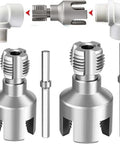 2 Piece PVC Pipe Threader Kit For DIY Home Plumbing, Pipe Tapping And Threading Tool, quick thread repair set, 1/2 inch PVC, carbon steel