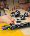 Drill Stop Bit Collar Set With Allen Wrench For Tight Precise Drilling Seven Piece Kit In Sizes From One Eighth To One Half Inch